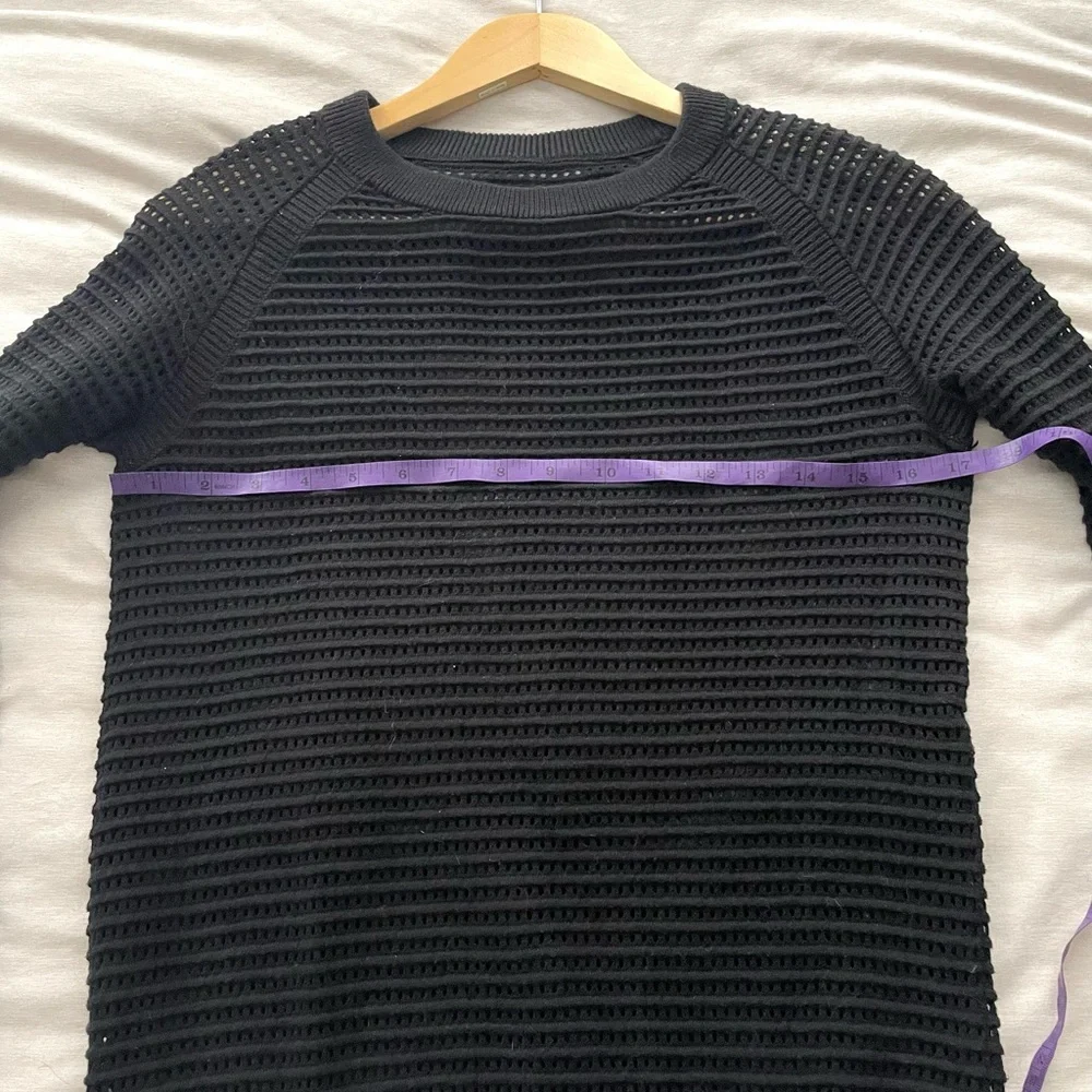 Lululemon Devi Crew Pointelle Black Pullover Sweater